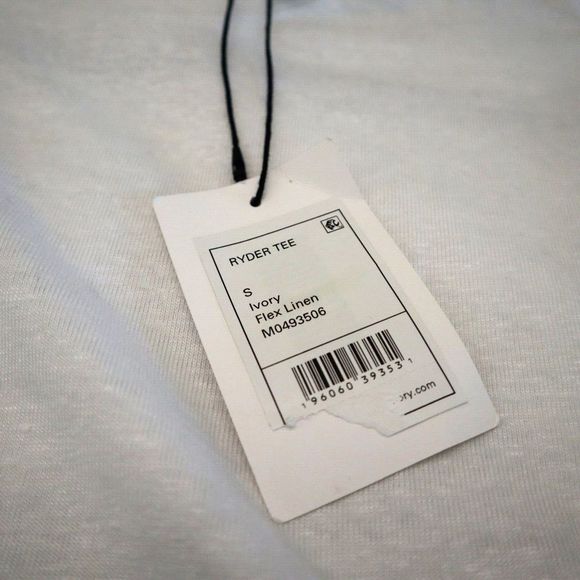 Theory M0493506 Men's Sz S Ivory Ryder Flex Linen Stretch Solid Tee Shirt $115 - Picture 3 of 6